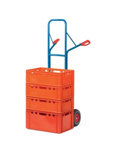 Fetra Stahlrohrkarre, Tragkraft 300 kg, Höhe 1600 mm, breite Schaufel 2