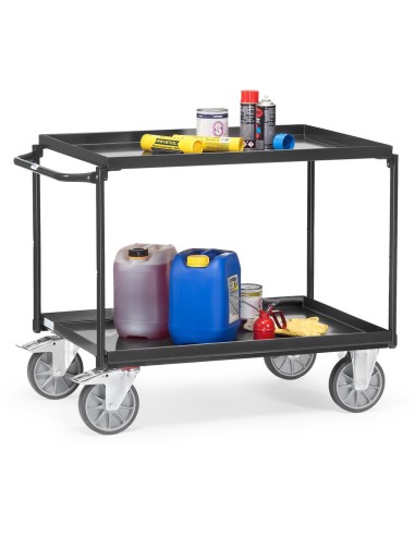 Fetra Tischwagen mit 2 Blechwannen, Grey Edition