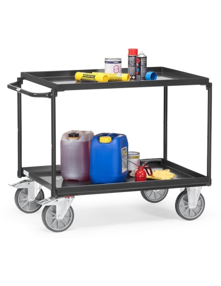 Fetra Tischwagen mit 2 Blechwannen, Grey Edition
