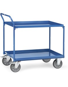 Fetra Tischwagen mit 2 Blechwannen, Griff hochstehend