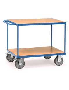 Fetra Tischwagen mit 2 Böden, blau, Tragkraft 500 / 600 kg