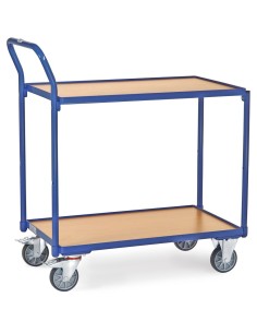 Fetra Tischwagen mit 2 Böden, Griff hochstehend, blau