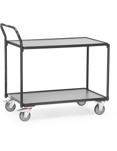 Fetra Tischwagen mit 2 Böden, Griff hochstehend, Grey Edition