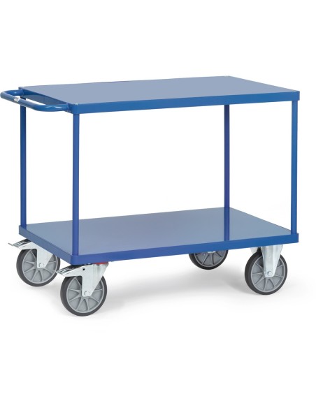 Fetra Tischwagen mit 2 Stahlblech-Plattformen, bündig mit Rahmen, Tragkraft 500 / 600 kg