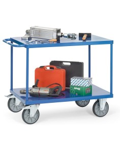 Fetra Tischwagen mit 2 Stahlblech-Plattformen, bündig mit Rahmen, Tragkraft 500 / 600 kg 2