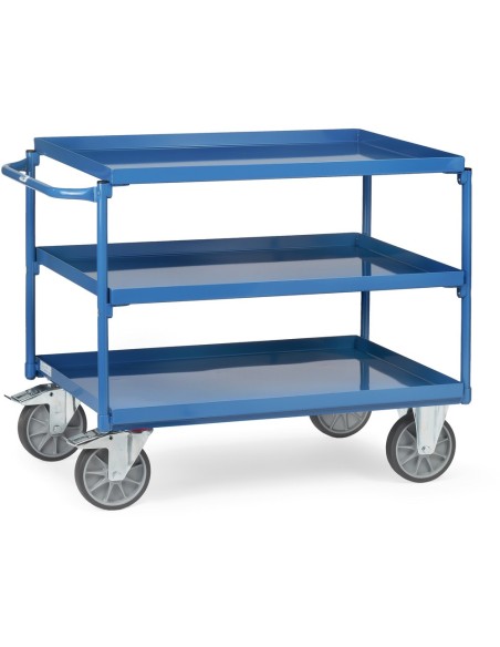 Fetra Tischwagen mit 3 Blechwannen, blau