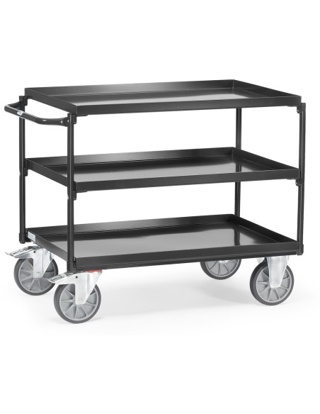 Fetra Tischwagen mit 3 Blechwannen, Grey Edition