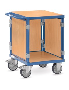 Fetra Tischwagen mit 3 Wänden, blau, Tragkraft 500 / 600 kg 2