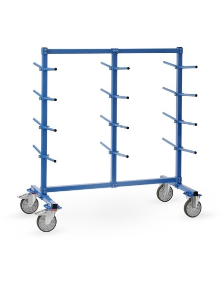 Fetra Tragarmwagen mit 24 PVC überzogenen Tragarmen 370mm lang 5°, Abrollsicherung, zweiseitig