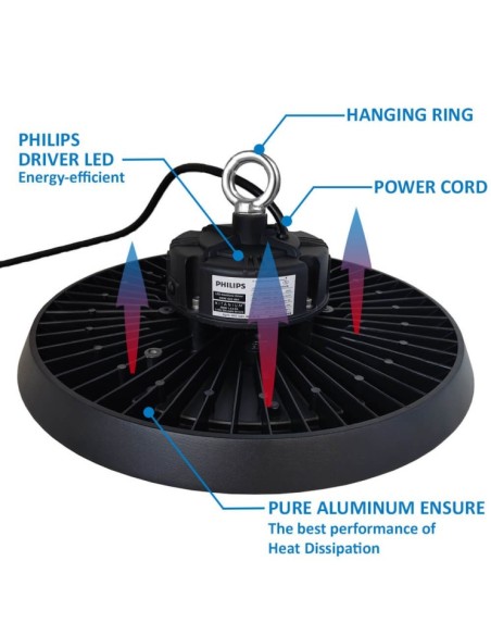 LED Hallenstrahler 200W -170Lm/W- UFO NEW ITALY PHILIPS XITANIUM - 1-10V DIM