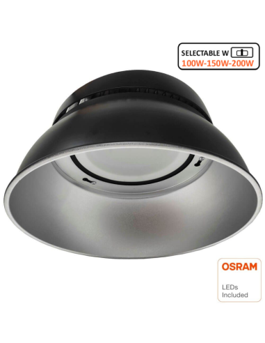LED Hallenstrahler UFO ENDURANCE Multi-Watt 100W-150W-200W Reflektor - 60º - OSRAM CHIP