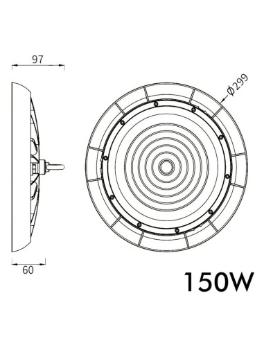 LED Industrieleuchte 150W UFO TITAN CHIP LUMILEDS SMD 2835