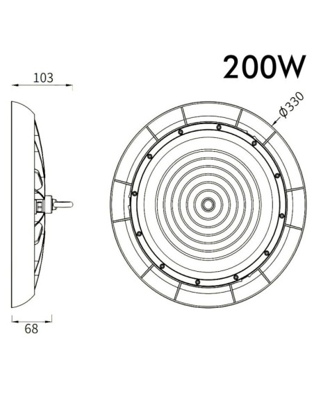 LED Industrieleuchte 200W UFO TITAN CHIP LUMILEDS SMD 2835