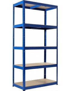 SCHWERLASTREGAL 880kg - 176cm hoch - 90cm breit - 45cm tief - 5 Ebene - Blau