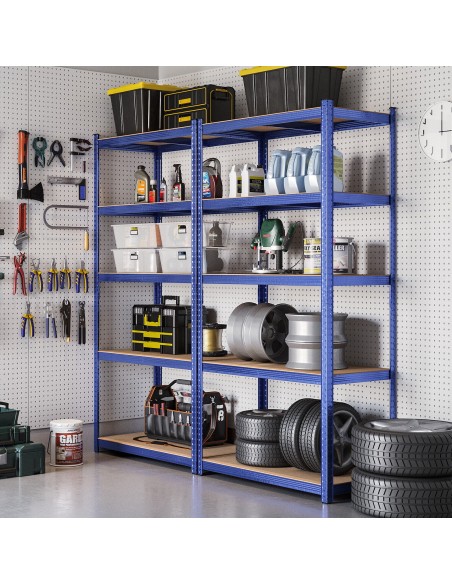 SCHWERLASTREGAL 880kg - 176cm hoch - 90cm breit - 45cm tief - 5 Ebene - Blau