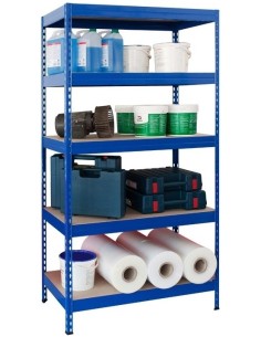 SCHWERLASTREGAL 1330kg - 176cm hoch - 90cm breit - 45cm tief - 5 Ebene - Blau