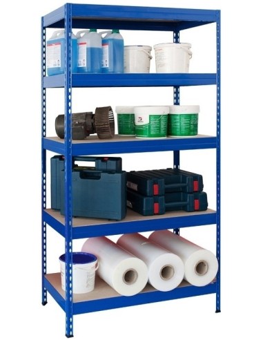 SCHWERLASTREGAL 1330kg - 176cm hoch - 90cm breit - 45cm tief - 5 Ebene - Blau