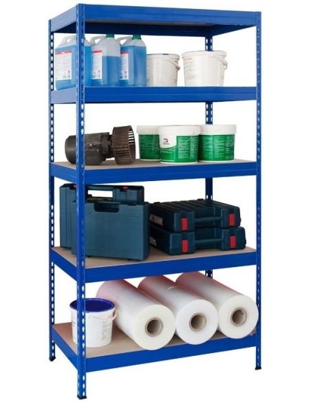 SCHWERLASTREGAL 1330kg - 176cm hoch - 90cm breit - 45cm tief - 5 Ebene - Blau