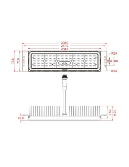 LED-Projektor 200W MAGNUM AIR - Bridgelux-Chip 180Lm/W 25º
