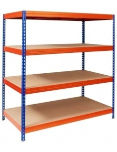 WEITSPANNREGAL 2000kg - 176cm hoch - 160cm breit - 60cm tief - 4 Ebene - Blau