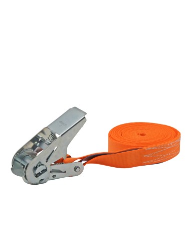 10x stk. Umreifungsgurt 25 mm mit Druckratsche – 6 m – 800 daN Orange