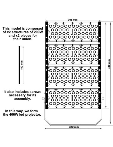 LED-Projektor 400W MAGNUM AIR - Bridgelux Chip 180Lm/W 25º