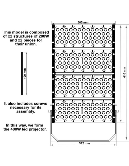 LED-Projektor 400W MAGNUM AIR - Bridgelux Chip 180Lm/W 60º