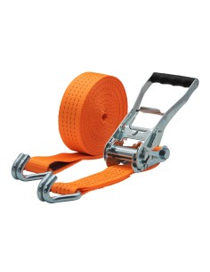 Zurrgurt 4000kg 2-teilig 50mm – 8 m mit Druckratsche und Doppelspitzhaken – 2000daN Orange
