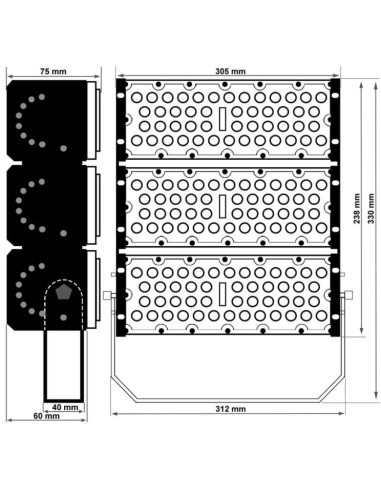 150W DOB-LED-Projektor MAGNUM OSRAM SMD3030-3D 180Lm/W 60º Chip