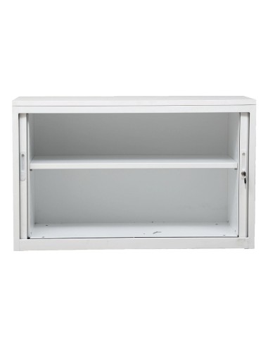 Wolfstahl Rolladenschrank Stahl 1 Fachböden Zylinderschloss 120 x 46 x 75 cm lichtgrau - schwarz - weiss