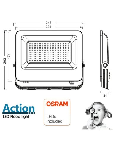 OSRAM LED Flutlichtstrahler 100W - EDGE - DURIS E2835