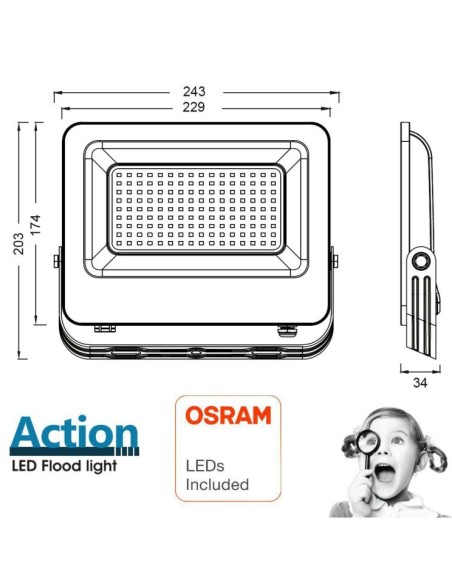 OSRAM LED Flutlichtstrahler 100W - EDGE - DURIS E2835
