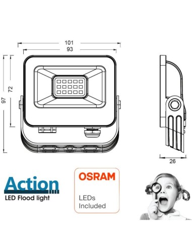 OSRAM LED Flutlichtstrahler 10W - ACTION PRO - DURIS E2835