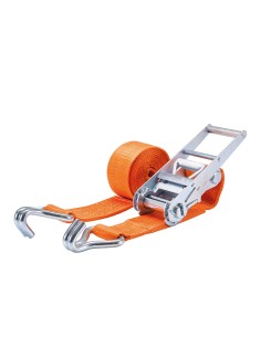 Zurrgurt 10'000kg 2-teilig 75mm – 8 m mit Druckratsche und Doppelspitzhaken – 5000daN Orange