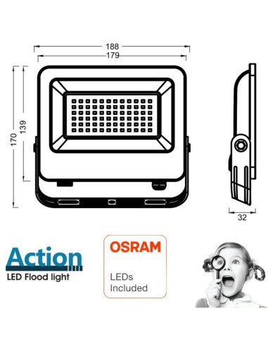 OSRAM LED Flutlichtstrahler 50W - ACTION PRO - DURIS E2835