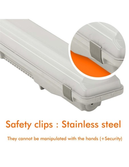 OSRAM LED-Chip Feuchtraum-Wannenleuchte 150cm (44W-38W-32W-25W Einstellbar) IP66