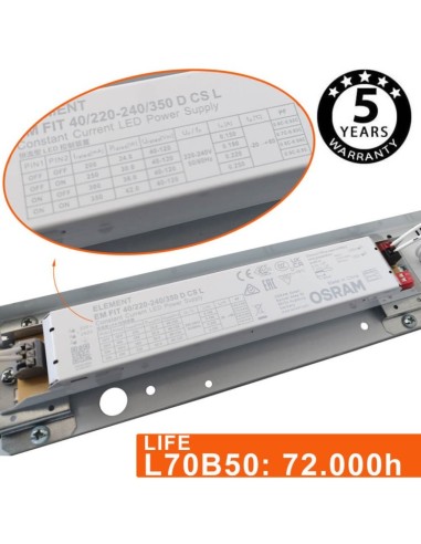 OSRAM LED-Chip Feuchtraum-Wannenleuchte 150cm (44W-38W-32W-25W Einstellbar) IP66
