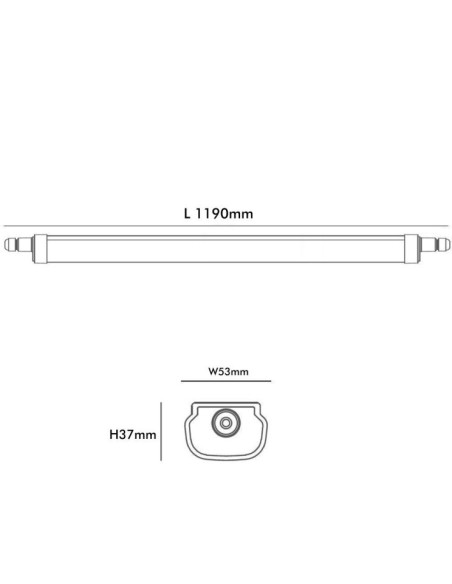 Wasserdichte LED-Leiste 30W - GLOWLUXE - Verbindbar - 119cm - IP65