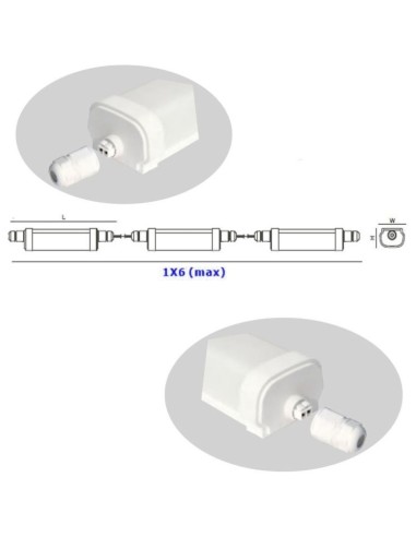Wasserdichte LED-Leiste 30W - GLOWLUXE - Verbindbar - 119cm - IP65