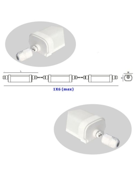 Wasserdichte LED-Leiste 30W - GLOWLUXE - Verbindbar - 119cm - IP65