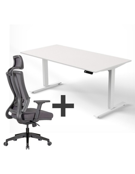 SET : Steh-Sitz Schreibtisch ERGO + ERGO Bürostuhl