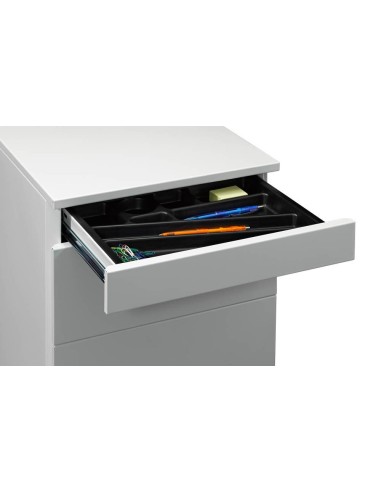 Wolfstahl Rollcontainer Stahl 4 Auszüge Weiss abschliessbar 40 x 60 x 62 cm