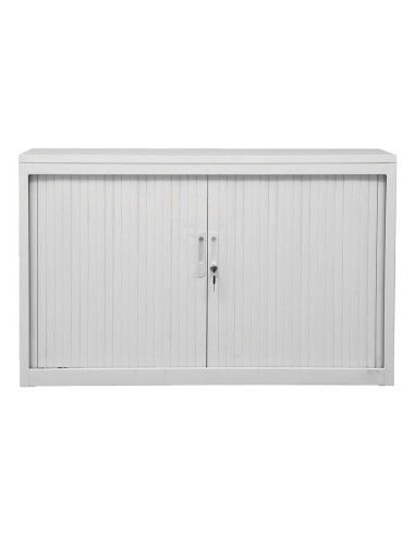 Wolfstahl Rolladenschrank Stahl 1 Fachböden Zylinderschloss 120 x 46 x 75 cm lichtgrau - schwarz - weiss