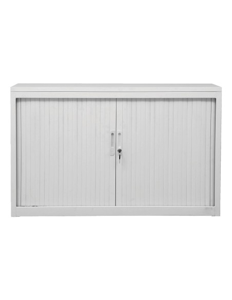 Wolfstahl Rolladenschrank Stahl 1 Fachböden Zylinderschloss 120 x 46 x 75 cm lichtgrau - schwarz - weiss