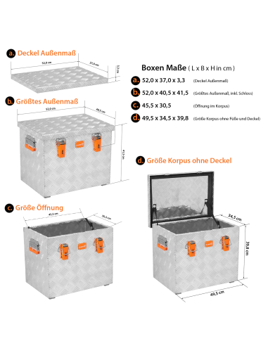 Massive Transportkisten aus Aluminium Riffelblech - Pritschenbox anbaufähig