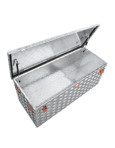 Massive Transportkisten aus Aluminium Riffelblech - Pritschenbox anbaufähig