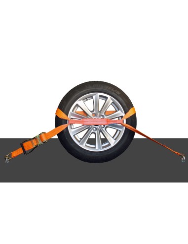 Radsicherungsgurt 3-teilig 50 mm – 3.25 m – Fahrzeuge bis 4500kg – LC 2000 daN