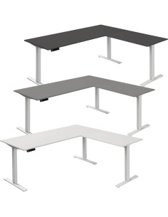 Move-3 Elektrisch höhenverstellbarer Schreibtisch L-Form, 180x80cm - Anbau 100x60cm
