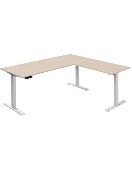 Move-3 Elektrisch höhenverstellbarer Schreibtisch L-Form, 180x80cm - Anbau 100x60cm