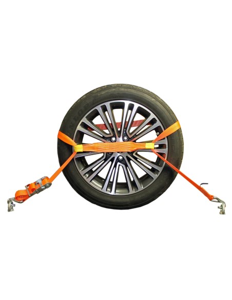 Radsicherungsgurt 3-teilig 35 mm – 3 m – Fahrzeuge bis 4000kg – LC 2000 daN